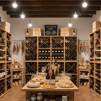 Area vino en zonas comerciales y en tiendas gourmet